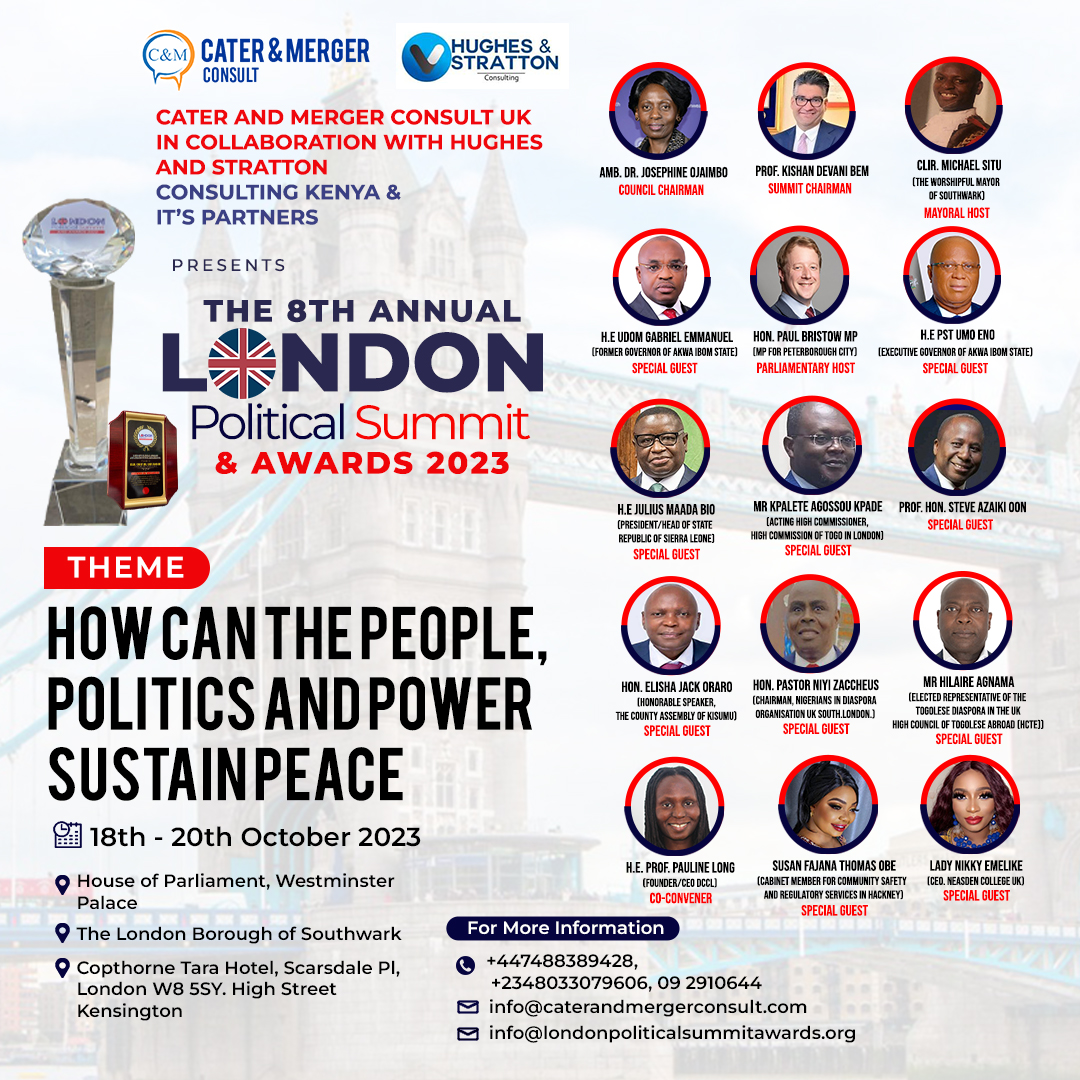 THE LONDON POLITICAL SUMMIT AND AWARDS (LPSA) 2023 PRESS  RELEASE