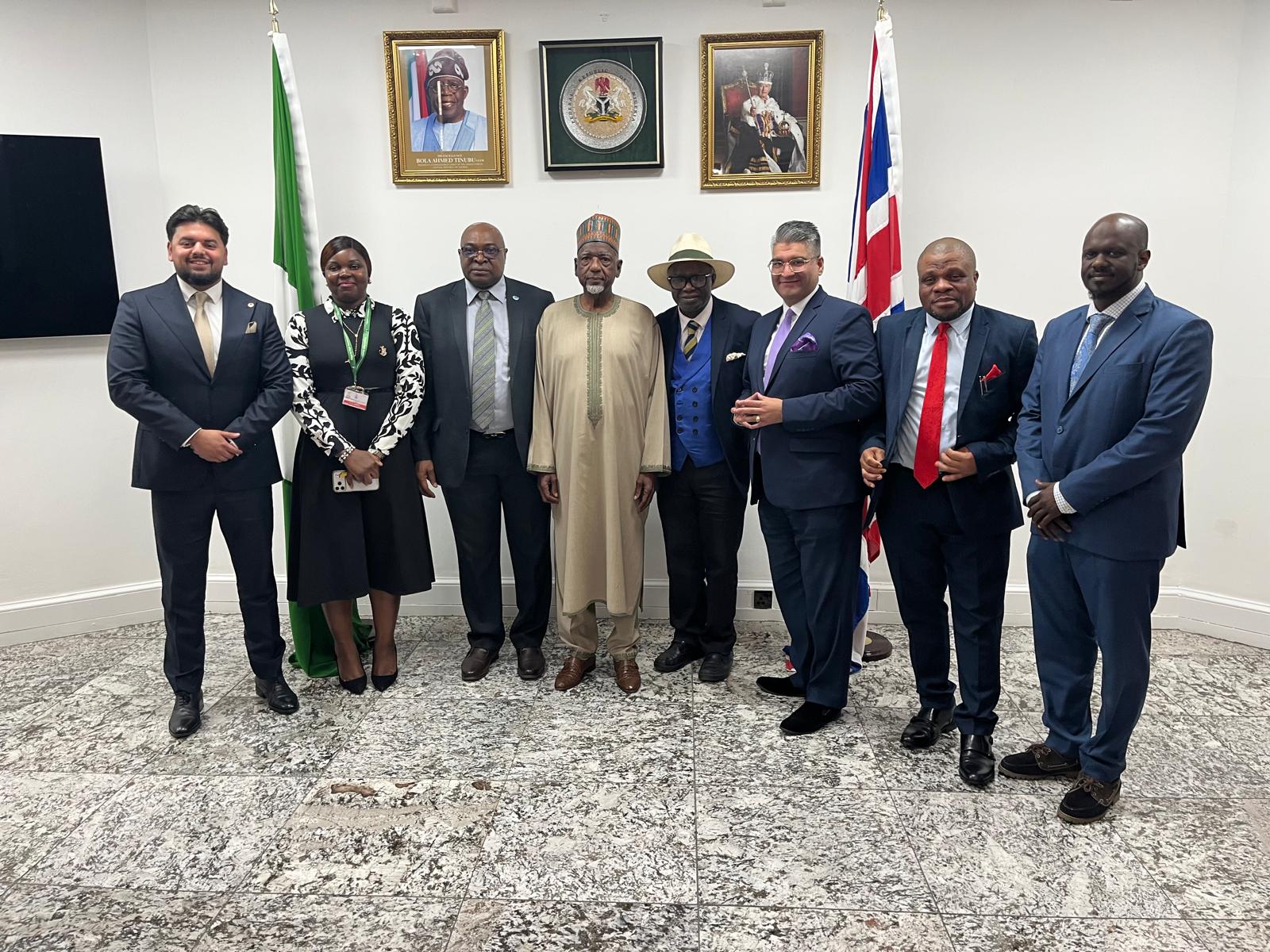You are currently viewing Mazi Godson Azu Leads CaterandMerger Consult UK Delegation on Courtesy Meeting with His Excellency Ambassador Amin Dalhatu, High Commissioner of the Federal Republic of Nigeria to the United Kingdom